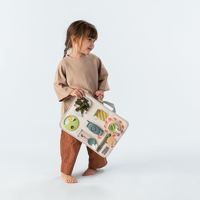 Taf Toys Snap'n Learn Board Busy Board for Toddlers 18 Months & up Montessori Sensory Activity Board Travel Toy Non-Toxic Educational Learning Toy for Boys & Girls Birthday Gift