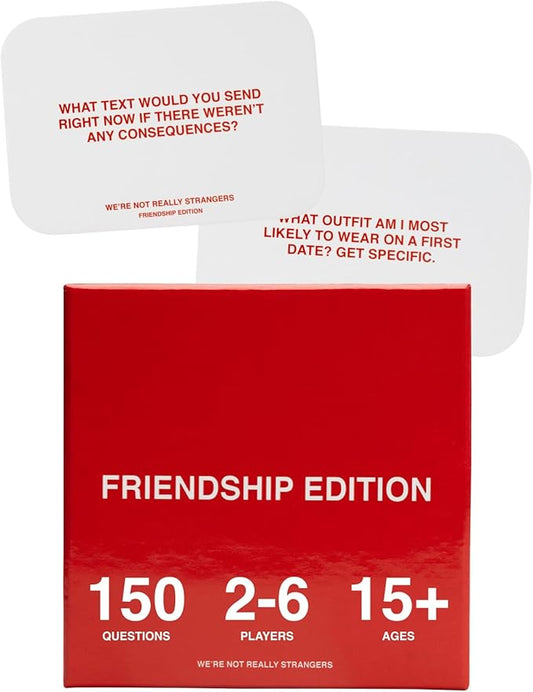 WE'RE NOT REALLY STRANGERS Friendship Edition Card Game - 150 Conversation Cards for Adults, Teens, & Friends - for a Fun and Memorable Game Night, Ages 15+, 2-6 Players