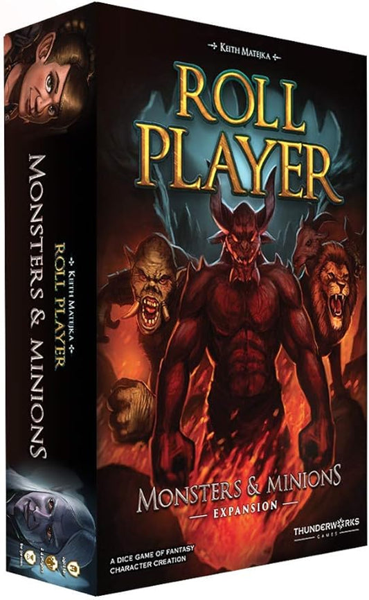 Roll Player: Monsters and Minions | 5-Player Expansion for The Dice Game of Fantasy Character Creation | Strategy Board Game by Thunderworks Games | 1-5 Players Ages 12+
