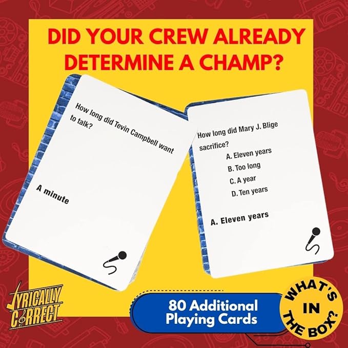 Lyrically Correct 90's Expansion Pack Music Trivia Card Game for Friends, Fun Party Game for Adults, Family Gatherings, Game Nights, and Finish The Lyrics Challenge