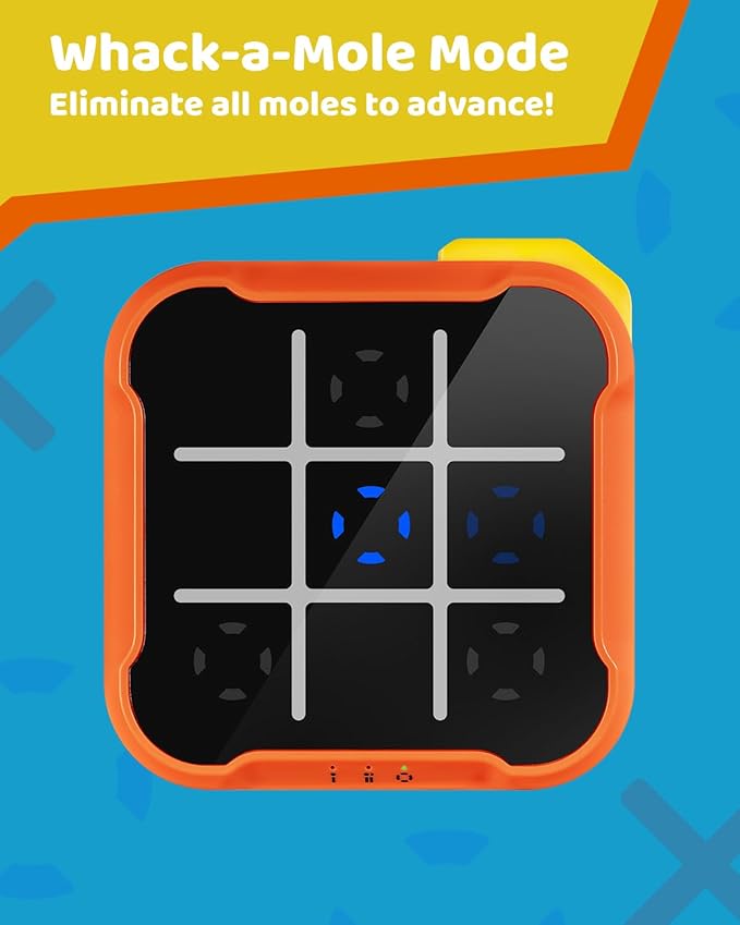 Tic Tac Toe Bolt Game, Electronic 4-in-1 Portable Handheld Puzzle Game for Educational Family Fun and Road Trips for Kids and Adults