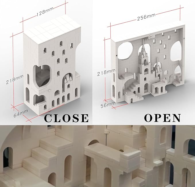 White Secret Realm No.9 Castle Building Block,Architecture Building Blocks(660PCS Gifts for Adults and Kids