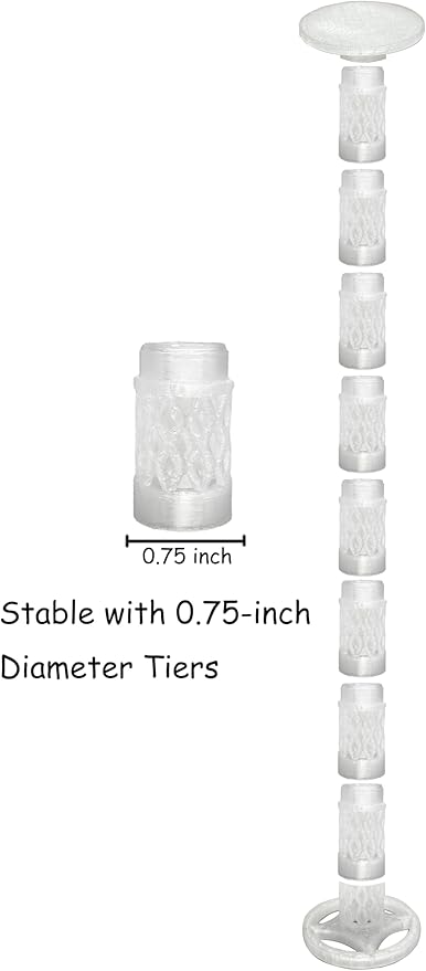 Combat Risers for Flying Miniatures, DND TRPG Terrain Flight Stands, Raised Platforms, 8 Adjustable Tiers with 3 Stands and Bases, Crystal white