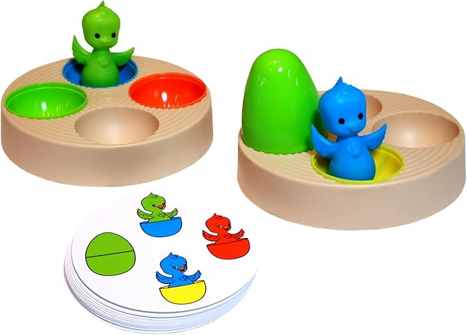 MUKIKIM Duck Duck Goose - Color Sorting & Shape Stacking Board Game Challenge. Educational & Fine Motor Skills Learning Fun for Ages 3+, Toddlers & Preschoolers! No Batteries Required