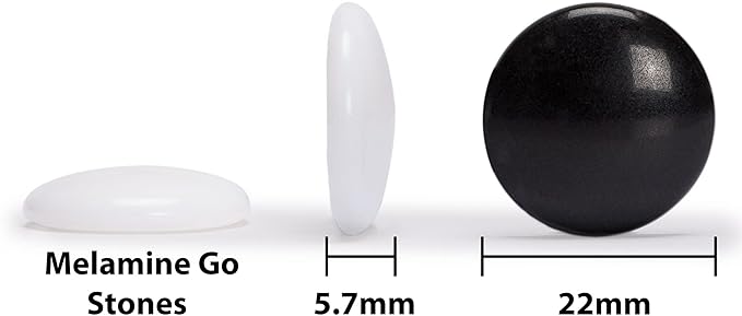 Yellow Mountain Imports Bamboo 0.8-Inch Reversible 19x19 / 13x13 Go Game Set Board with Single Convex Melamine Stones and Bamboo Wood Bowls Set - Classic Strategy Board Game (Baduk/Weiqi)