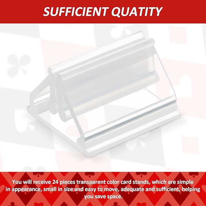 Maitys 24 Pcs Plastic Game Piece Card Stands Holder Plastic Board Pieces Markers DIY Playing for Board Game Party Favor(Transparent)