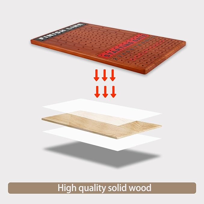 21 inches Horse Race Board Game Racing Game Solid Wood with 11 Luxurious Durable Classic Metal Horses Finish Line Horse Racing Game with 4 Dice and 2 Boxes of Cards (Shallow Walnuts)…