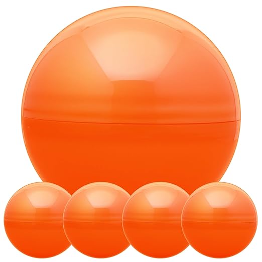 Big Claw Machine Capsules Orange Plastic Sphere Party Favor Containers Round 5 pcs 7.9 inch Jumbo Plastic Christmas Ornaments Extra Large Candy Gift Box Empty Craft Party Supplies Vending Capsules
