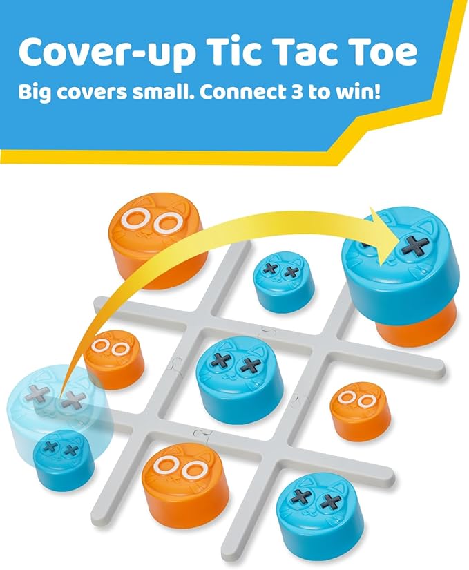 Tic Tac Toe Bolt Game, Electronic 4-in-1 Portable Handheld Puzzle Game for Educational Family Fun and Road Trips for Kids and Adults