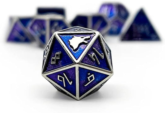 Norse Foundry Hati Norse Series: 7-Piece Metal Dice Set for RPG, DND, Pathfinder - Premium Craftsmanship, Stylish Design and Family Fun, for Gamers
