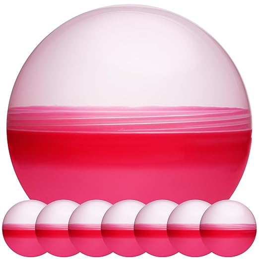 Big Claw Machine Capsules Translucent Pink Plastic Sphere Large Party Favor Containers Round 7 pcs 4.7 inch Plastic Christmas Ornaments Extra Large Gift Box Craft Party Supplies Vending Capsules