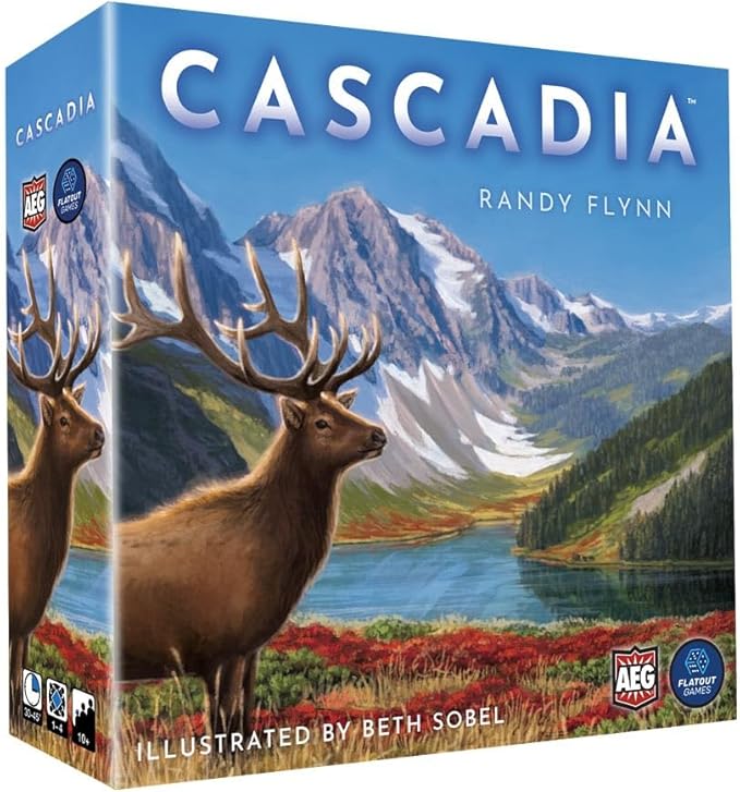 Cascadia Board Game Bundle with Mr Dice Drawstring Bag