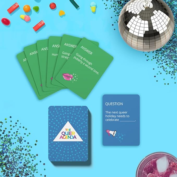 The Queer Agenda Party Game - 350 Sassy LGBTQ+ Cards for Hilarious Game Nights, Ages 17+, 3-10 Players, 30-60 Min Playtime, Made by Fitz Games