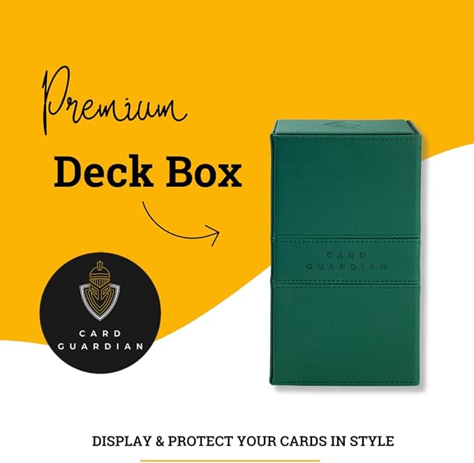 Card Guardian - Premium Double Deck Box (Green) for 200+ cards Trading Card Games TCG Perfect for Magic the gathering (MTG), Commander Deck, Yugioh Deck Box, Sports Card Storage Boxes