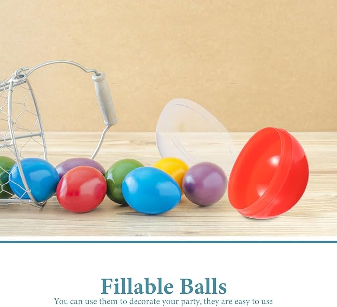 Homoyoyo 50pcs 45mm/1.77inch Vending Machine Capsules Round Empty Claw Machine Balls Clear Gumball Capsules DIY Craft Supplies for Party Favor