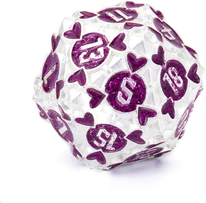 Metal D&D Dice Set 7pcs DND Dice Set with Beautiful Gift Box for Dungeons and Dragons MTR PRG Tabletop Games (Silver-Rose)