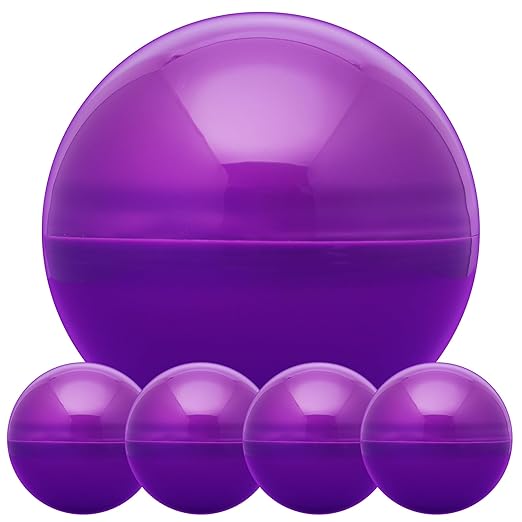Big Claw Machine Capsules Purple Plastic Sphere Party Favor Containers Round 5 pcs 7.9 inch Jumbo Plastic Christmas Ornaments Extra Large Candy Gift Box Empty Craft Party Supplies Vending Capsules