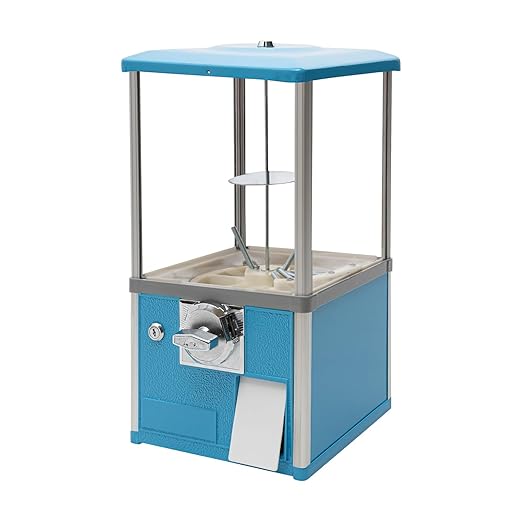 Candy Vending Machine Gumball Machine Large Load Capacity Gumball Bank for Game Stores and Retail Stores Vintage Style for 1.77-1.97inch Gadgets Height 20.87inch (Blue)