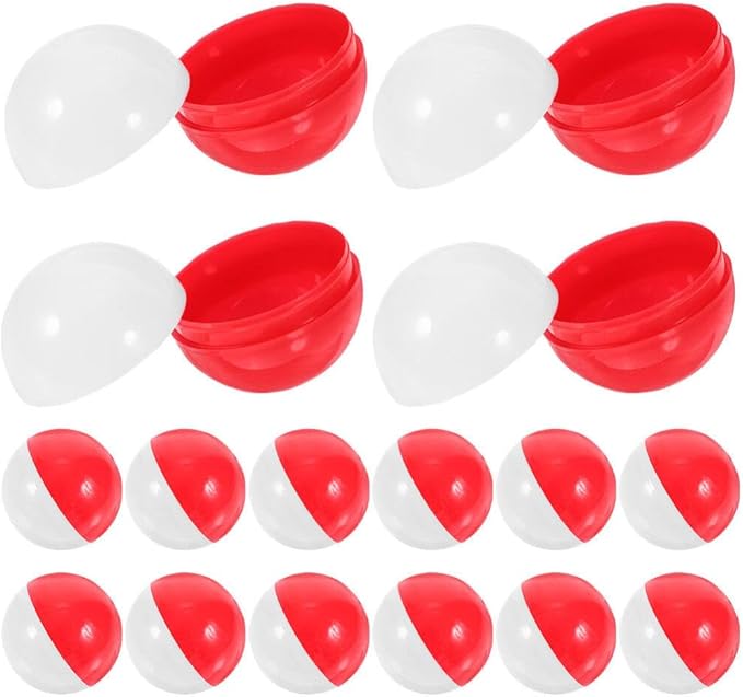 Luxshiny 50Pcs Empty Clear-Colored Round Capsules Toy Gumball Machines Plastic Containers Surprise for Easter Hunt Game Stuffer Party Favor Prize 70mm