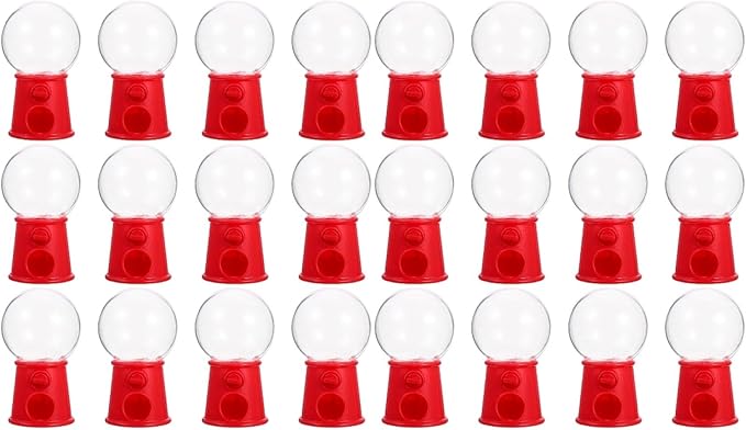 Amosfun 24pcs Mini Gumball Machines Plastic Candy Bank Twist Candy Bean Vending Machine Dispenser Easter Day Party Supply 2.79 X 2.75 X 1.37 Inches