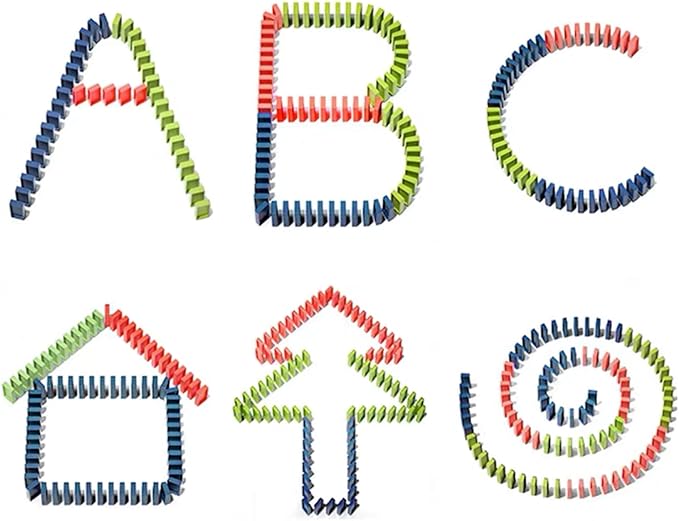 Automatic Domino Train for Kids 200pcs Blocks Montessori Dominos Stacking Toys Christmas or Birthday Gifts for 3 4 5 Year Old Boys Girls Toddler Age 6-8 Game Play (Orange)