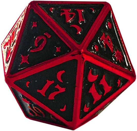Metal Dice Set Collection for DND and All TRPG Games (Nightwatch, Red D20)