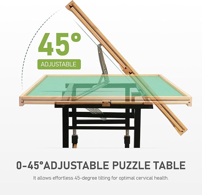 2000 Pieces Puzzle Table with Wheels, with Drawers and Cover, 40.16"x28.5" Adjustable Height & 45° Tilting, Puzzle Board for Adults