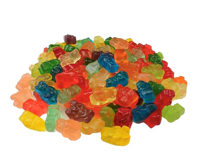Assorted Flavored Gourmet Gummy Bear Mix - Mega Mix Fruity Gummy Bears Candy - Delicious Soft Textured Assortment, by Queen City Candy Cave (2 Pound)