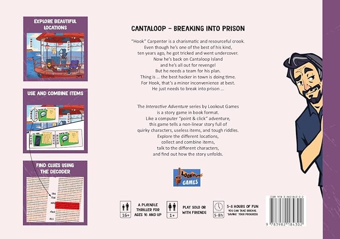 Cantaloop Breaking Into Prison (Book 1)| Interactive Adventure Game | Puzzle Game | Fun Game for Teens and Adults | Ages 13 and Up | 1 Player | Average Playtime 5 Hours | Made by Lookout Games