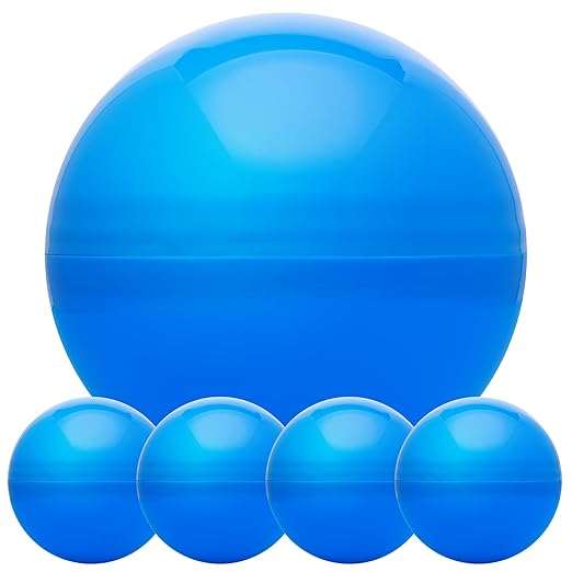 Big Claw Machine Capsules Blue Plastic Sphere Large Party Favor Containers Round 5 pcs 6.3 inch Jumbo Plastic Christmas Ornaments Extra Large Candy Gift Box Empty Craft Party Supplies Vending Capsules