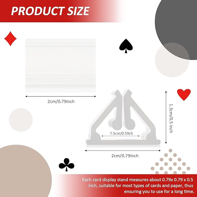 Maitys 24 Pcs Plastic Game Piece Card Stands Holder Plastic Board Pieces Markers DIY Playing for Board Game Party Favor(Transparent)