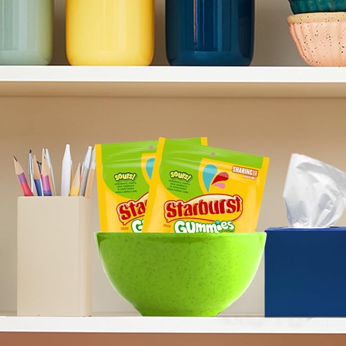 STARBURST Gummies Sours Gummy Candy, Sharing Size, 9 oz Bag (Pack of 8)
