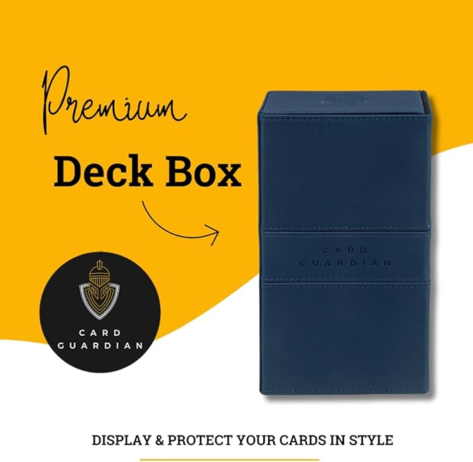 Card Guardian - Premium Double Deck Box (Blue) for 200+ cards Trading Card Games TCG Perfect for Magic the gathering (MTG), Commander Deck, Yugioh Deck Box, Sports Card Storage Boxes