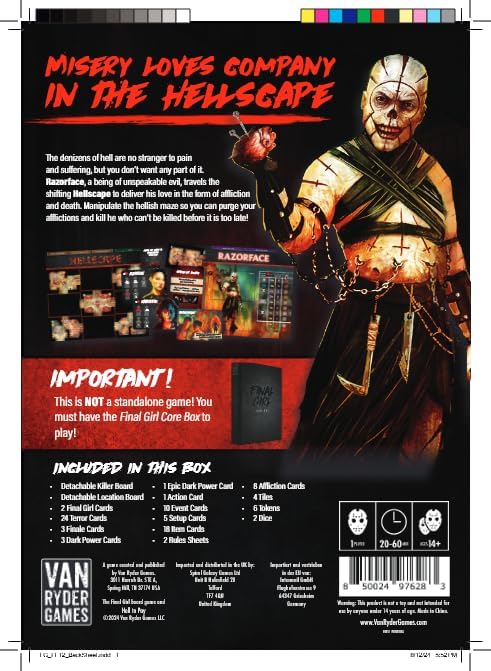 Horror Board Game - Final Girl - Hell to Pay - Feature Film Box - Core Box Required - 1 Player - 20-60 Minutes Gameplay - Teens & Adults, Ages 14+ (English Version)