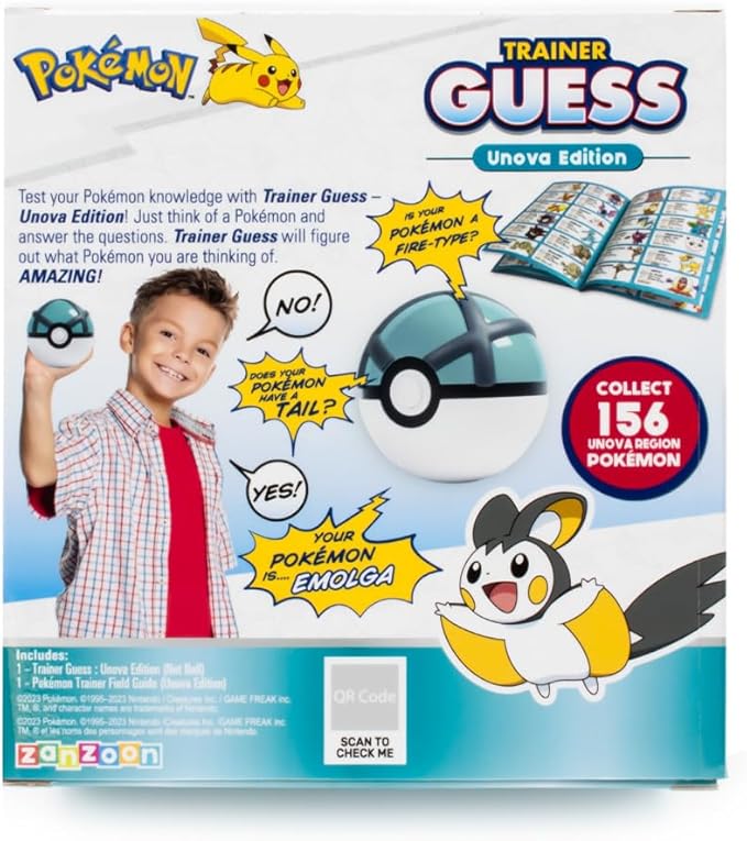 Ultra PRO Pokémon Trainer Guess: Unova Edition, I Will Guess It! Electronic Voice Recognition Guessing Brain Game Pokemon Go Digital Travel Board Games Toys - Talk to Your Poke Ball