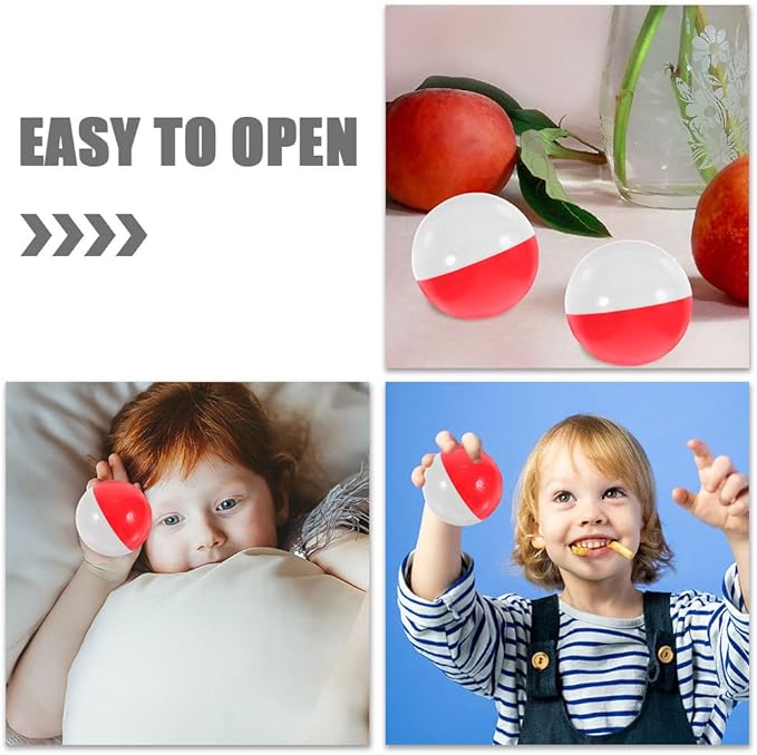 Luxshiny 50Pcs Empty Clear-Colored Round Capsules Toy Gumball Machines Plastic Containers Surprise for Easter Hunt Game Stuffer Party Favor Prize 70mm