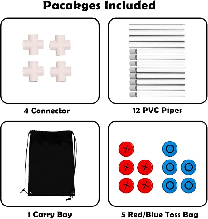 Outdoor Games Giant Tic Tac Toe Games, Yard Lawn Toss Games with Light, Glow in Dark Backyard Games for Family Adults and Kids (3ft x 3ft)