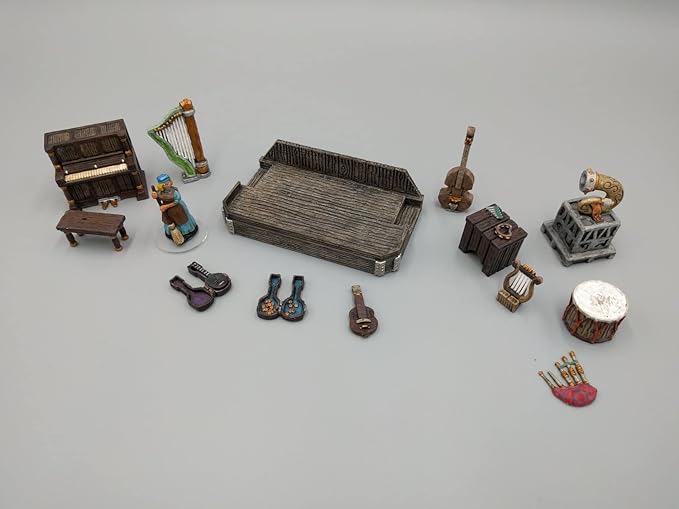 3DEGOS Music and Sound Furniture DND Terrain for Dungeons and Dragons, D&D, Pathfinder, Warhammer 40k, Miniatures, Age of Sigmar, Tabletop, D and D, Dungeons and Dragons Gifts