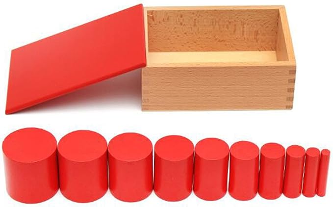 YHZAN Montessori Sensorial Material Knobless Cylinders Kids Wooden Toy (Set of 4) Early Development Tool for Toddlers Wooden Blocks