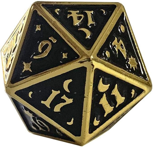 Metal Dice Set Collection for DND and All TRPG Games (Nightwatch, Gold D20)