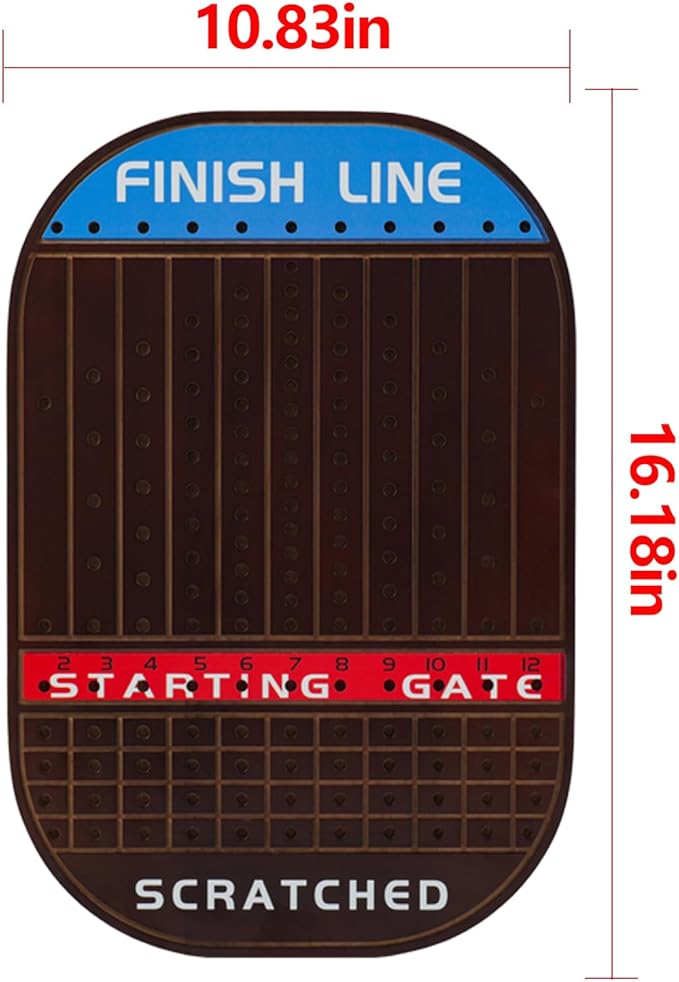 Horse Race Board Game Racing Game Thickened Solid Wood with 11 Luxurious Durable Classic Metal Horses with 4 Dice and 2 Boxes of Cards Horse Racing Game(Small Circular,Walnut) (Walnut)…