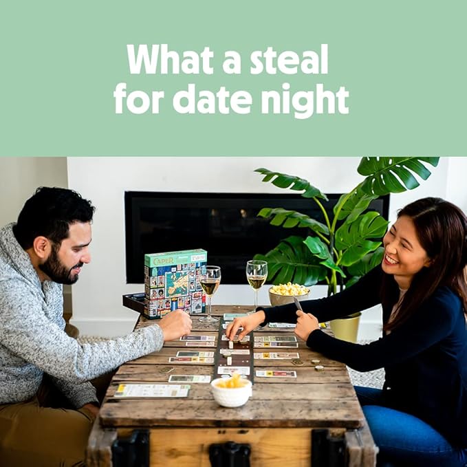 Caper Europe | Strategic Two-Player Board Game for Ages 10+ | Fast-Paced Card Drafting Heist Across Europe | Travel-Friendly Box with Stunning Art | Perfect for Couples and Family Game Night