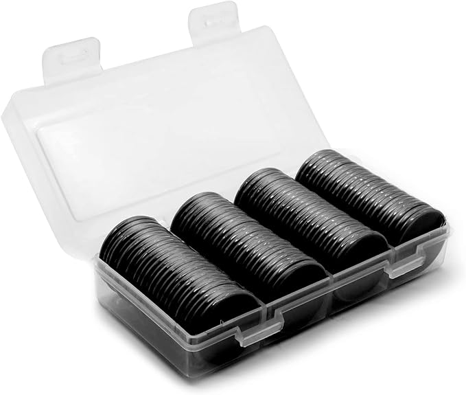 Set of 100 1 Inch Opaque Plastic Learning Counters Mini Poker Chips Game Tokens with Storage Box (1 Inch, Black)