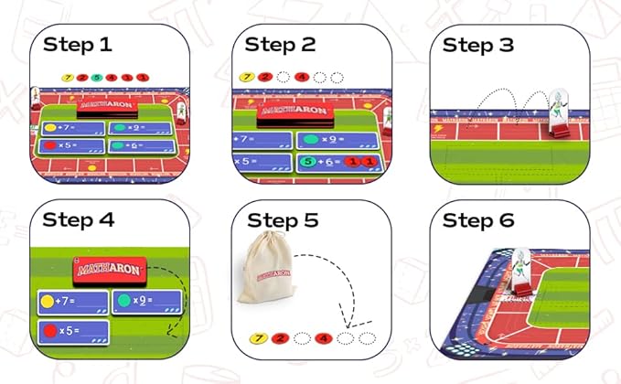 Yuka Champs Smart Math Games for Kids 6-8, 8-12 Age Group, Learn Math Manipulatives - Multiplication, Division, Addition and Subtraction with Educational Toy Board Games, for Boys and Girls