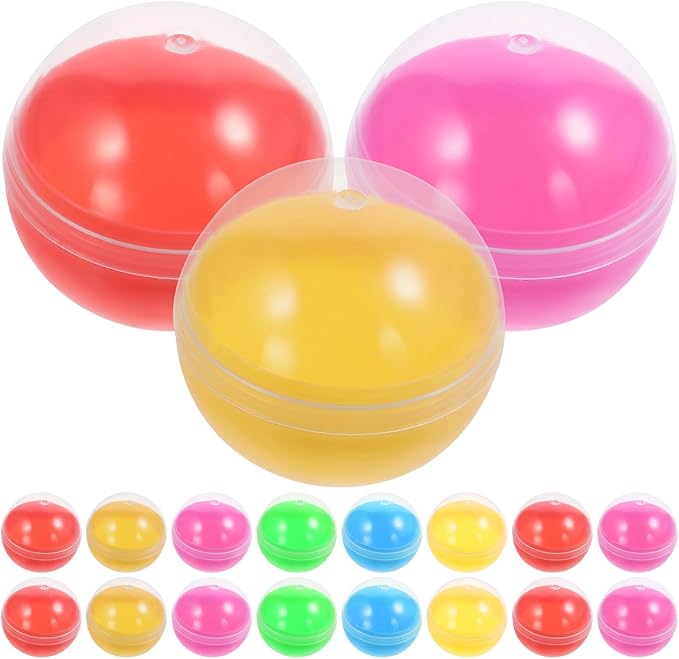 50PCS Gumball Vending Machine Capsules Egg Shell Easter Candy Storage Box 1.5 Inch Empty Vending Machine Capsules Fillable Prize Balls Capsules
