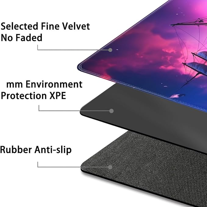 Board Game for TCG Playmat Table Mats Games Size 60X35 cm Mousepad Compatible for MTG RPG CCG Trading Card Game Play mats with 6 Dice (Playmat 149) Vintage Sailing Ship