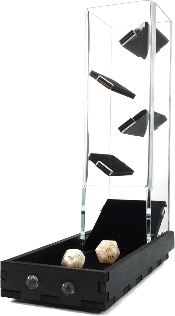 C4Labs Tall Velvet Lined Dice Tower - Softer Sound - Color Options (Tower w/Black Tray)