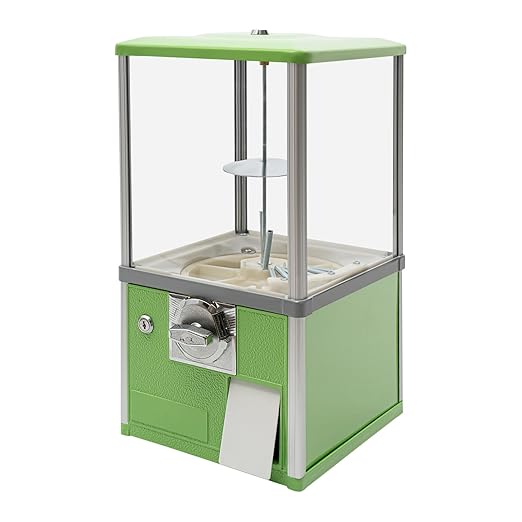 Candy Vending Machine Gumball Machine Large Load Capacity Gumball Bank for Game Stores and Retail Stores Vintage Style for 1.77-1.97inch Gadgets Height 20.87inch (Green)