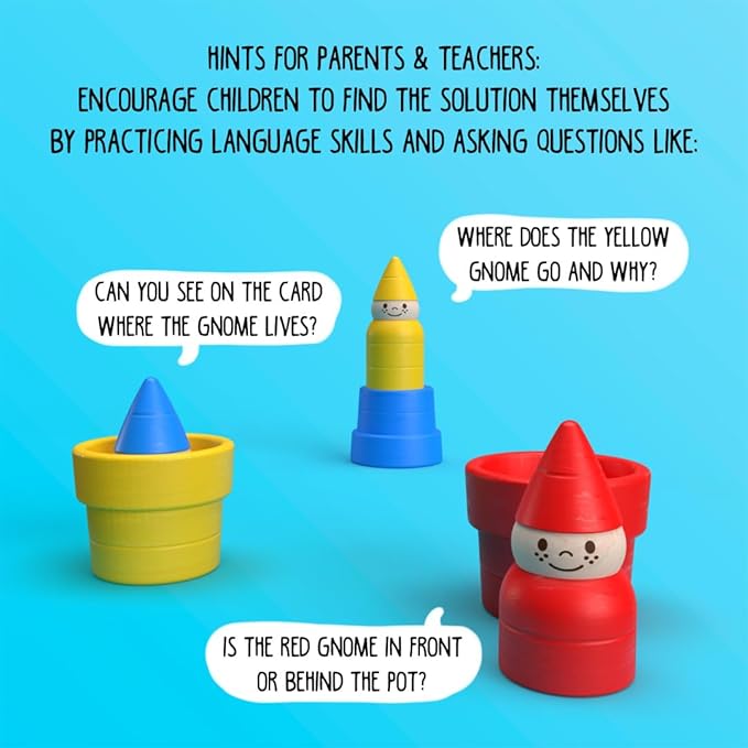 SmartGames Gnome Sweet Gnome Wooden Deduction Game for Ages 3-7 with 48 Challenges