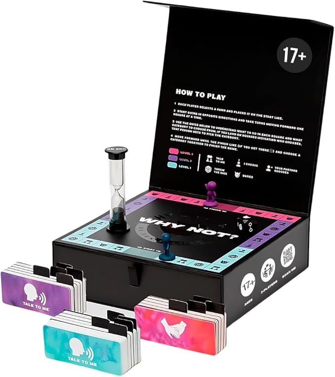 Why Don't We - Why Not? Fun and Romantic Board Game for Couples - 170 Cards with Conversations Dares and More for 2 Players